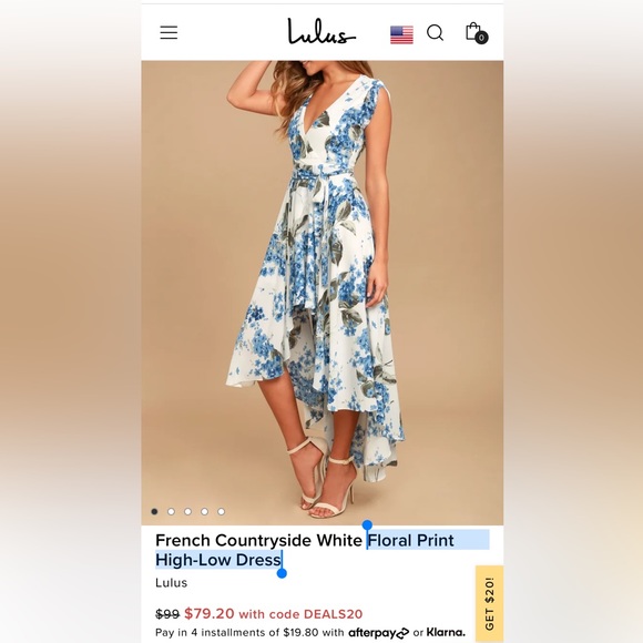 LULUS French Countryside White Floral Print High-Low Dress XS - Picture 8 of 8